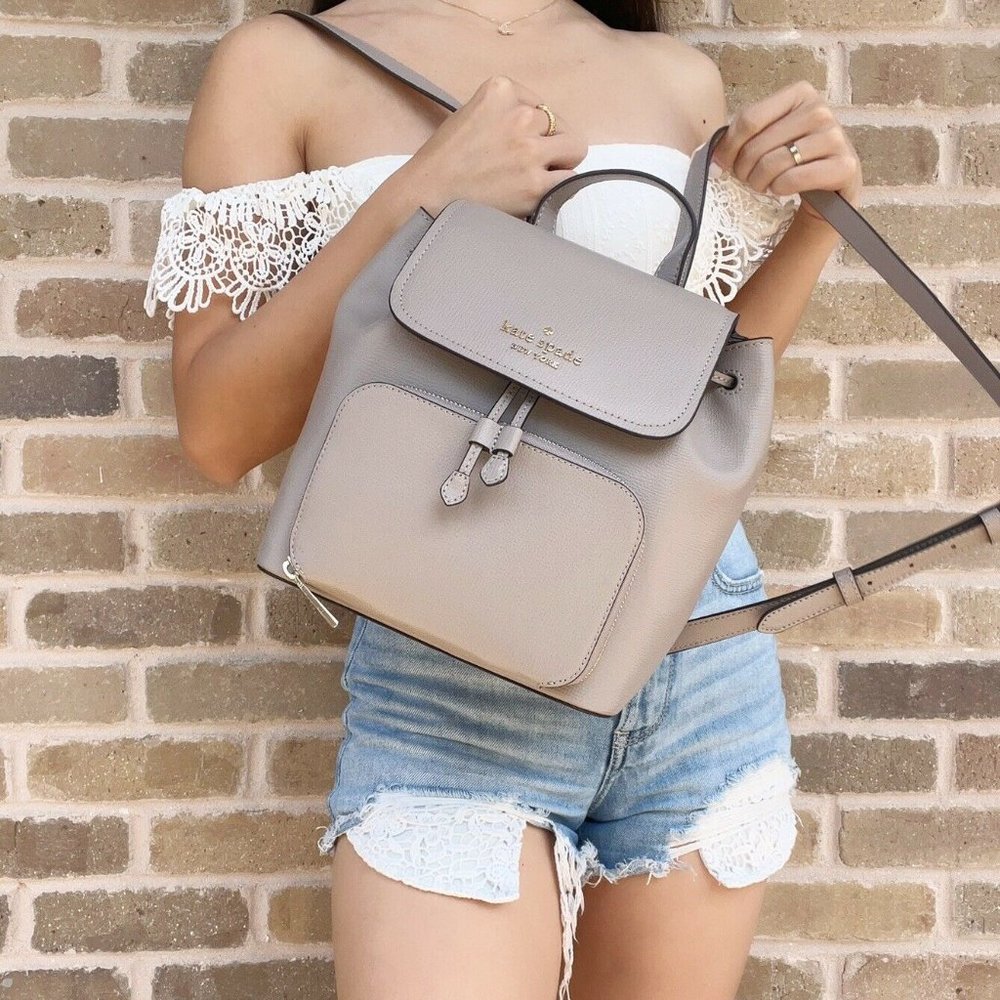 Kate Spade Backpack Warm Taupe Leather - Picture 3 of 3